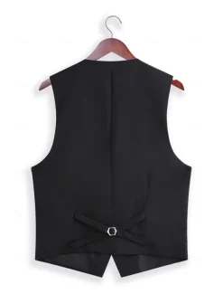 Men's Wedding Suits Notch Black White Solid Colored Tailored Fit 3 Piece Single Breasted One-button