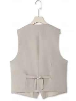 Men's Wedding Suits Notch Notch Lapel Light Khaki Daily Business Solid Colored Plus Size 3 Piece Single Breasted Two-buttons