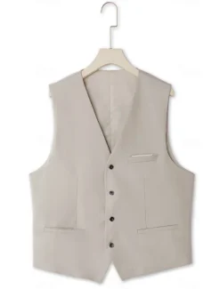 Men's Wedding Suits Notch Notch Lapel Light Khaki Daily Business Solid Colored Plus Size 3 Piece Single Breasted Two-buttons