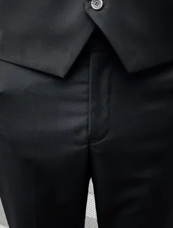 Men's Wedding Suits Notch Black White Solid Colored Standard Fit 3 Piece Single Breasted One-button