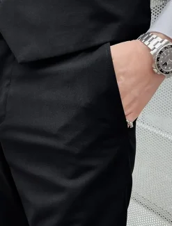 Men's Wedding Suits Notch Black White Solid Colored Standard Fit 3 Piece Single Breasted One-button