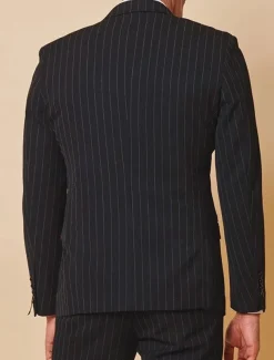 Men's Wedding Suits Peaked Lapel Black Dark Navy Party Dress Solid Colored Tailored Fit 3 Piece Single Breasted Two-buttons