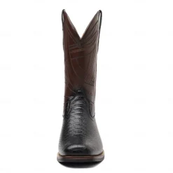 Men's Western Cowboy Boots with Snakeskin Print and Intricate Faux Leather Design – Stylish and Durable Footwear for Rodeo and Country Events