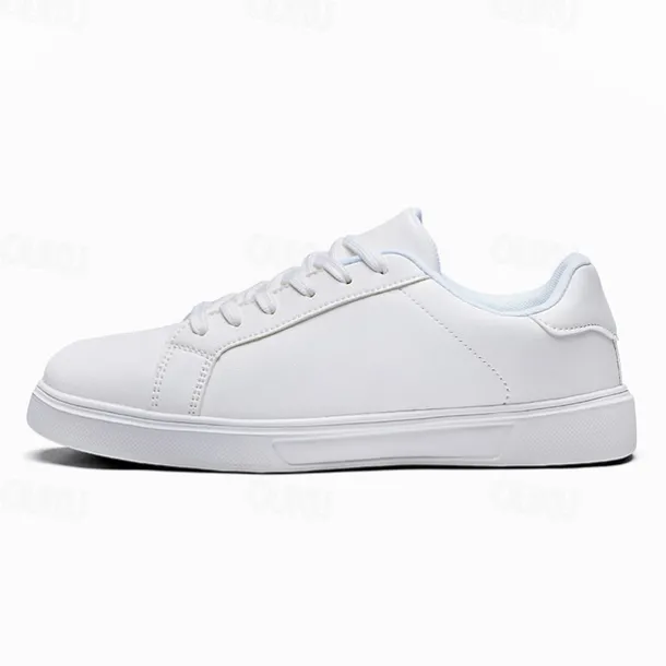 Men's White Casual Sneakers - Stylish and Comfortable Lace-Up Shoes for Everyday Wear
