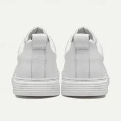 Men's White Leather Slip-On Sneakers – Minimalist Design with Comfortable Sole for Casual Wear