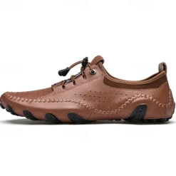 Men's White Perforated Casual Shoes with Hand-Stitched Detailing, Breathable Mesh Upper and Comfortable Slip-On Design