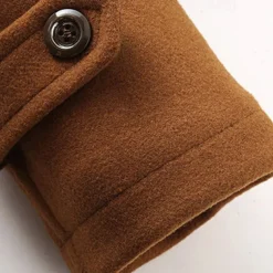 Men's Windbreaker Wool Coat Trench Coat Daily Vacation Fall & Winter Wool Thermal Warm Windproof Outerwear Clothing Apparel Fashion Classic Plain Pocket Lapel Single Breasted