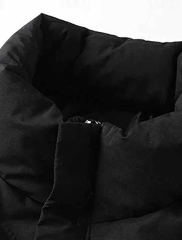 Men's Winter Coat Down Jacket Zipper Pocket Duck Down Vacation Going out To-Go Outdoor Casual / Daily Winter Pure Color Black Beige Gray Puffer Jacket