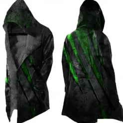 Men's Winter Coat Fleece Jacket Jacket Daily Wear Vacation Fleece Lining With Pockets Print Front Pocket Fall & Winter Footprint / Paw Streetwear Sport Hoodie Regular Blue Green Purple Dark Gray Gray