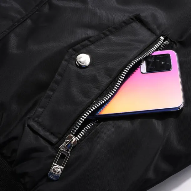 Men's Winter Coat Fleece Jacket Parka Pocket Fleece Polyster Fleece lined Daily Wear Date Vacation Regular Fashion Casual Comfortable Thermal Warm Fall & Winter Letter Black Red Blue Puffer Jacket