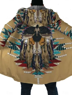 Men's Winter Coat Fleece Jacket Coat Sports & Outdoor Daily Wear Warm Breathable Zipper Pocket Fall & Winter Indian Streetwear Vintage Style Hoodie Long Regular Fit White Yellow Brown khaki Jacket