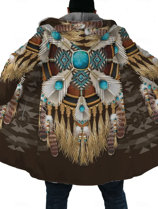 Men's Winter Coat Fleece Jacket Coat Sports & Outdoor Daily Wear Warm Breathable Zipper Pocket Fall & Winter Indian Streetwear Vintage Style Hoodie Long Regular Fit White Yellow Brown khaki Jacket