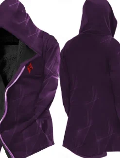 Men's Winter Coat Fleece Jacket Jacket Daily Wear Vacation Fleece Lining With Pockets Print Front Pocket Fall & Winter Graphic Prints Streetwear Sport Hoodie Regular Wine Black Yellow Blue Purple