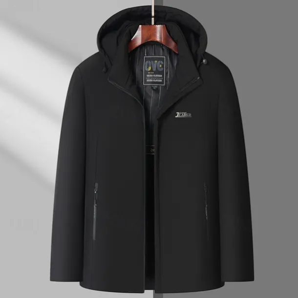 Men's Winter Coat Long Winter Solid / Plain Color Casual Regular Black Dark Blue Jacket