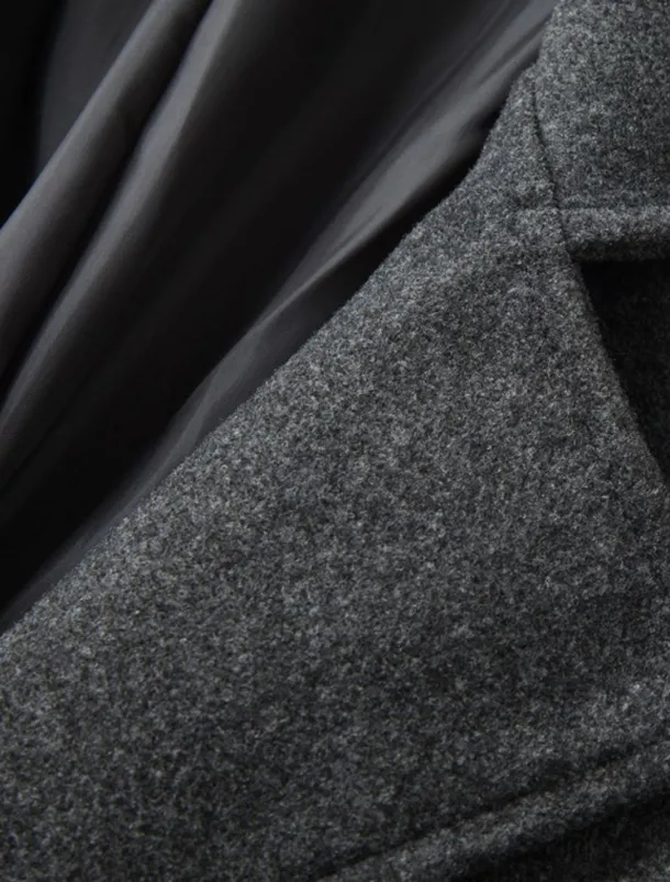 Men's Winter Coat Overcoat Long Trench Coat Outdoor Daily Wear Fall Winter Polyester Outerwear Clothing Apparel Fashion Streetwear Plain Lapel Double Breasted