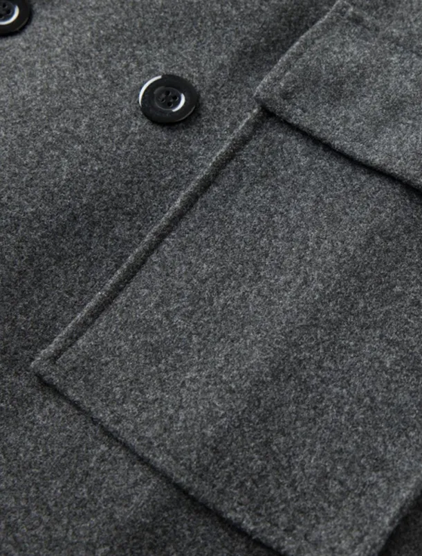 Men's Winter Coat Overcoat Long Trench Coat Outdoor Daily Wear Fall Winter Polyester Outerwear Clothing Apparel Fashion Streetwear Plain Lapel Double Breasted