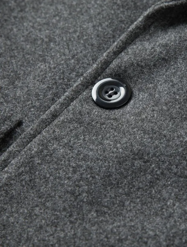 Men's Winter Coat Overcoat Long Trench Coat Outdoor Daily Wear Fall Winter Polyester Outerwear Clothing Apparel Fashion Streetwear Plain Lapel Double Breasted