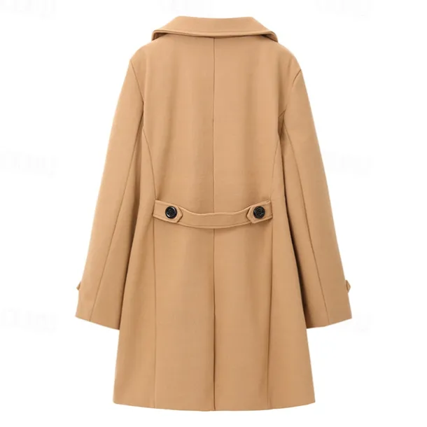 Men's Winter Coat Overcoat Peacoat Trench Coat Outdoor Daily Wear Fall & Winter 95% polyester 5% cotton Thermal Warm Windbreaker Outerwear Clothing Apparel Fashion Streetwear Plain Lapel Double