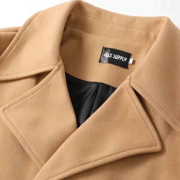 Men's Winter Coat Overcoat Peacoat Trench Coat Outdoor Daily Wear Fall & Winter 95% polyester 5% cotton Thermal Warm Windbreaker Outerwear Clothing Apparel Fashion Streetwear Plain Lapel Double