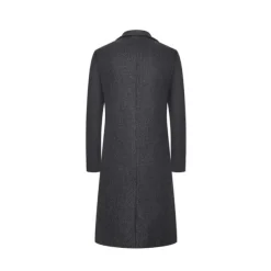 Men's Winter Coat Overcoat Trench Coat Outdoor Daily Wear Fall & Winter Polyester Thermal Warm Windproof Outerwear Clothing Apparel Fashion Streetwear Plain Lapel Single Breasted