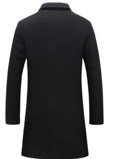 Men's Winter Coat Overcoat Trench Coat Short Coat Overcoat Work Business Winter Polyester Warm Outerwear Clothing Apparel Solid Colored Classic Style Notch lapel collar