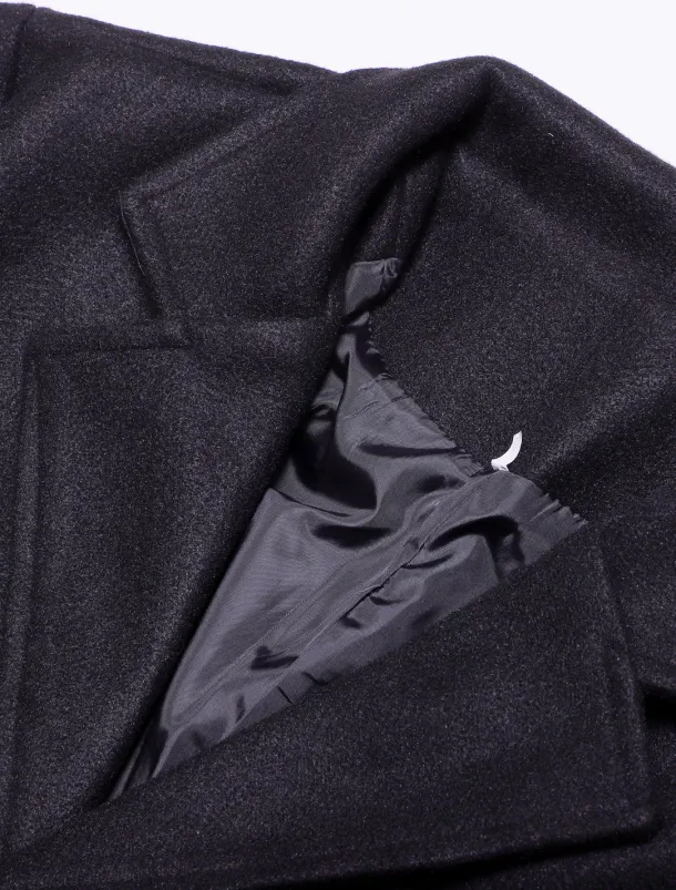 Men's Winter Coat Overcoat Trench Coat Short Coat Overcoat Work Business Winter Polyester Warm Outerwear Clothing Apparel Solid Colored Classic Style Notch lapel collar