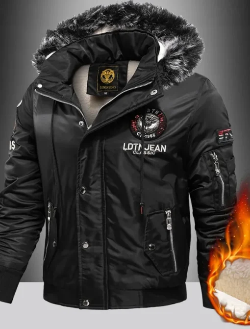 Men's Winter Coat Parka Pocket Polyster Fleece lined Vacation Daily Wear Date Regular Fashion Casual Comfortable Thermal Warm Fall & Winter Solid / Plain Color Black Red Blue Puffer Jacket