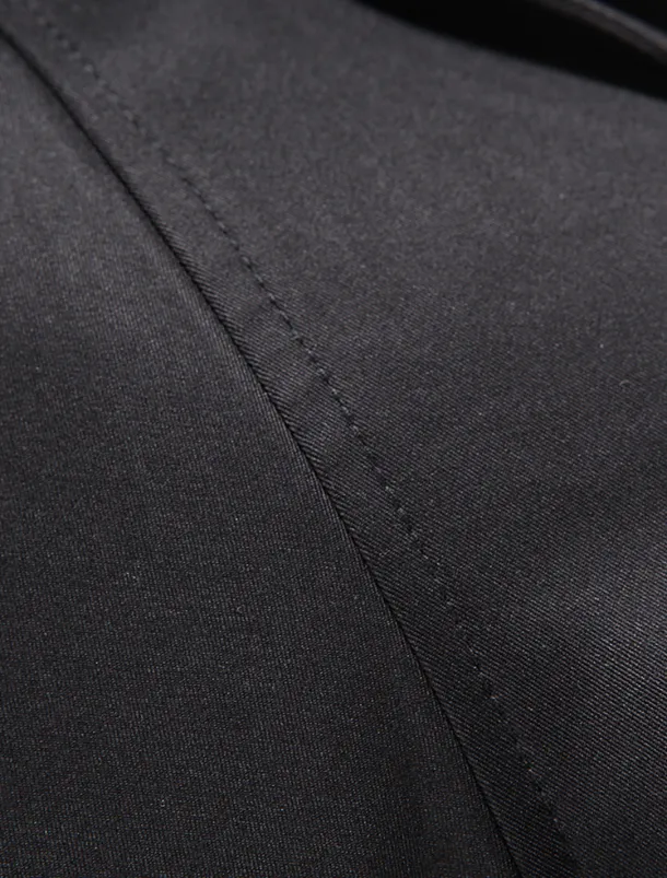 Men's Winter Coat Peacoat Trench Coat Street Business Fall Winter Polyester Thermal Warm Breathable Outerwear Clothing Apparel Casual Solid Color Pocket Turndown Double Breasted