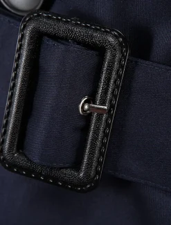 Men's Winter Coat Peacoat Trench Coat Street Business Fall Winter Polyester Thermal Warm Breathable Outerwear Clothing Apparel Casual Solid Color Pocket Turndown Double Breasted