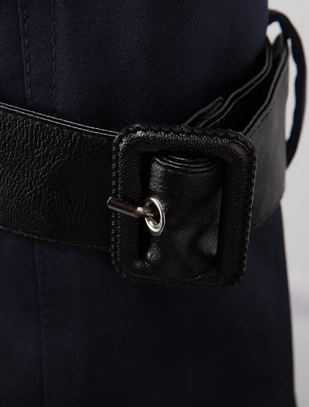 Men's Winter Coat Peacoat Trench Coat Street Business Fall Winter Polyester Thermal Warm Breathable Outerwear Clothing Apparel Casual Solid Color Pocket Turndown Double Breasted