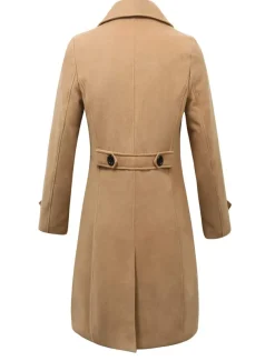 Men's Winter Coat Peacoat Business Casual Winter Polyester Thermal Warm Windbreaker Outerwear Clothing Apparel Business Classical