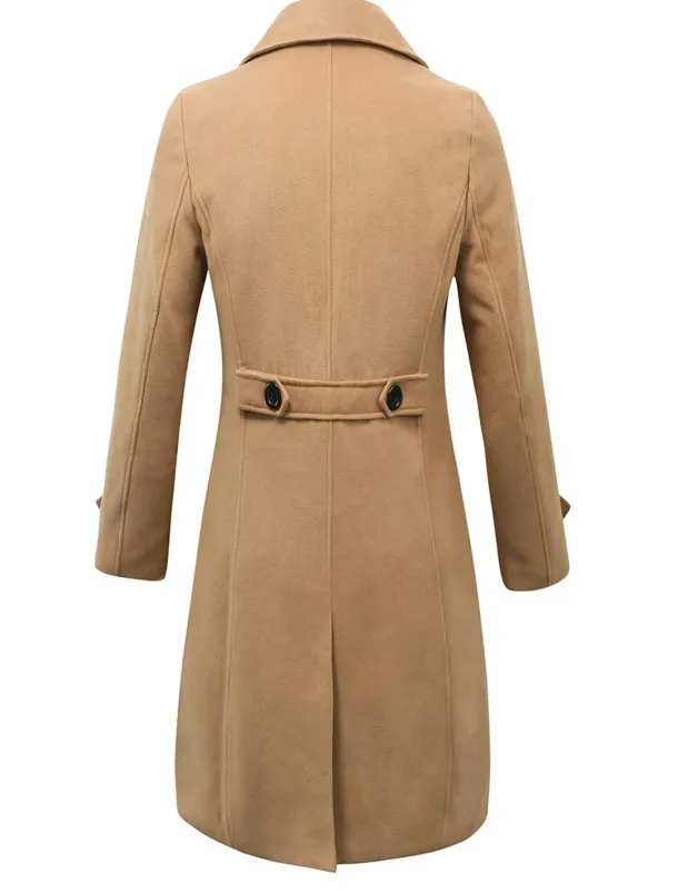 Men's Winter Coat Peacoat Business Casual Winter Polyester Thermal Warm Windbreaker Outerwear Clothing Apparel Business Classical