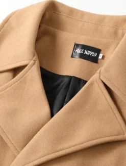 Men's Winter Coat Peacoat Business Casual Winter Polyester Thermal Warm Windbreaker Outerwear Clothing Apparel Business Classical