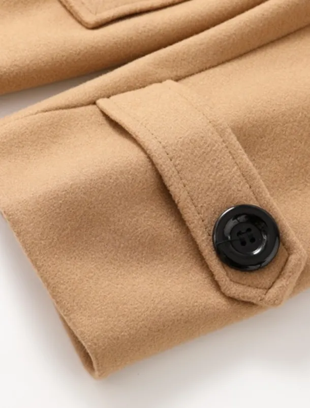 Men's Winter Coat Peacoat Business Casual Winter Polyester Thermal Warm Windbreaker Outerwear Clothing Apparel Business Classical