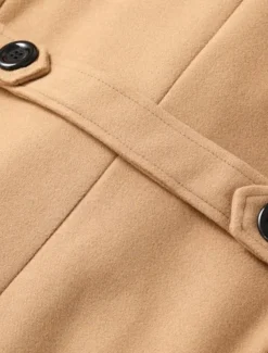 Men's Winter Coat Peacoat Business Casual Winter Polyester Thermal Warm Windbreaker Outerwear Clothing Apparel Business Classical