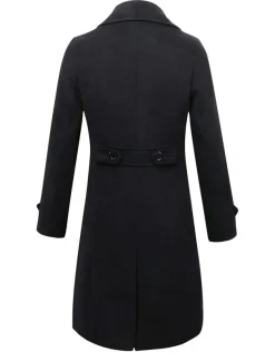 Men's Winter Coat Peacoat Business Casual Winter Polyester Thermal Warm Windbreaker Outerwear Clothing Apparel Business Classical