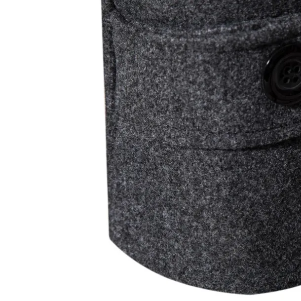 Men's Winter Coat Peacoat Trench Coat Outdoor Daily Wear Fall & Winter 95% polyester 5% cotton Outerwear Clothing Apparel Fashion Streetwear Plain Lapel Double Breasted