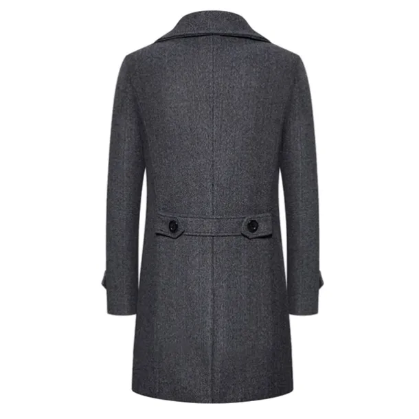 Men's Winter Coat Peacoat Trench Coat Outdoor Daily Wear Fall & Winter 95% polyester 5% cotton Outerwear Clothing Apparel Fashion Streetwear Plain Lapel Double Breasted