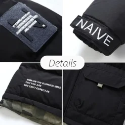 Men's Winter Coat Puffer Jacket Quilted Jacket Padded Hooded Leisure Sports Going out Windproof Fall & Winter Solid / Plain Color Black Blue Khaki Puffer Jacket