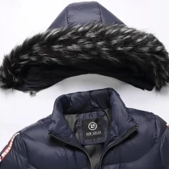 Men's Winter Coat Puffer Jacket Padded Pocket Detachable Hood Polyster Vacation Daily Wear Date Regular Fashion Casual Comfortable Thermal Warm Fall & Winter Color Block Wine Black Yellow Dark Green