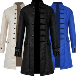 Men's Winter Coat Transition Jacket Trench Coat Long Trench Coat Halloween Business Fall Polyester Waterproof Outerwear Clothing Apparel Halloween Vintage Style Double Breasted