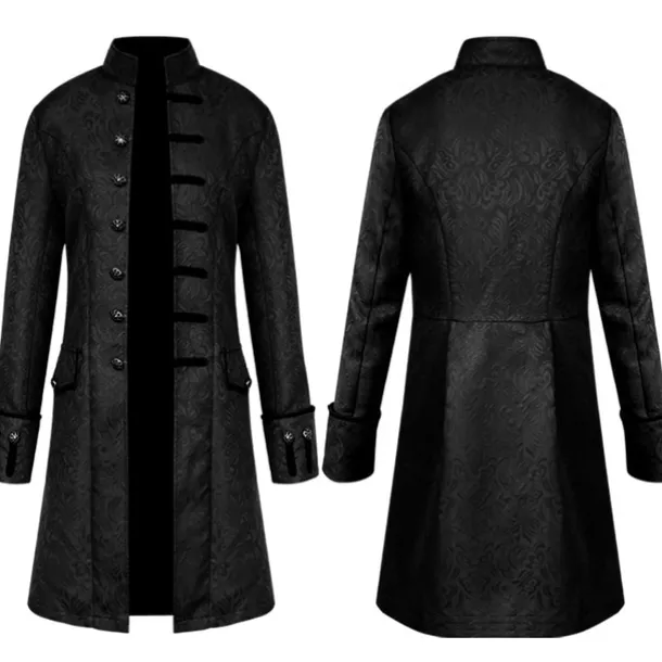 Men's Winter Coat Transition Jacket Trench Coat Long Trench Coat Halloween Business Fall Polyester Waterproof Outerwear Clothing Apparel Halloween Vintage Style Double Breasted