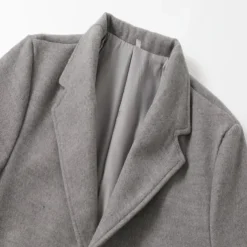 Men's Winter Coat Trench Coat Office & Career Daily Wear Winter Polyester Thermal Warm Washable Outerwear Clothing Apparel Fashion Warm Ups Solid Colored Pocket Lapel Single Breasted