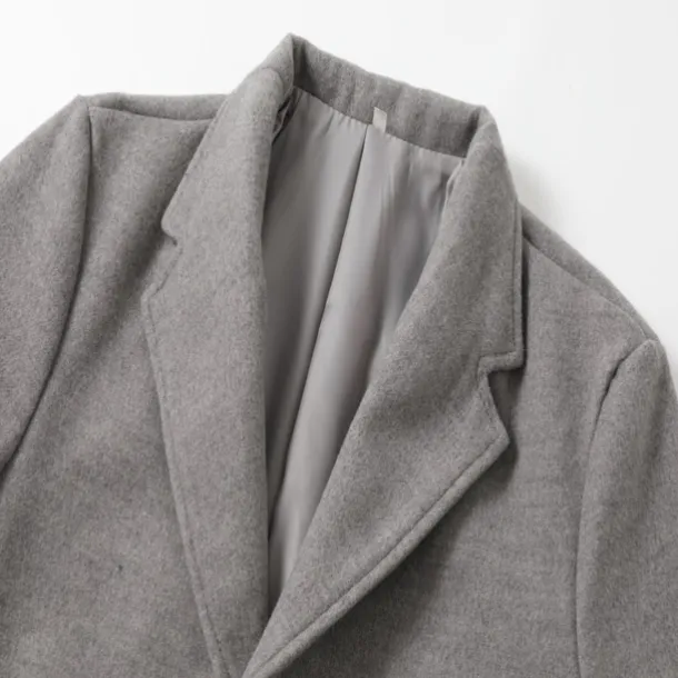 Men's Winter Coat Trench Coat Office & Career Daily Wear Winter Polyester Thermal Warm Washable Outerwear Clothing Apparel Fashion Warm Ups Solid Colored Pocket Lapel Single Breasted