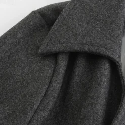 Men's Winter Coat Trench Coat Formal Wedding Warm Pocket Winter Solid Color Christmas Elegant Peaked Lapel Regular Black Khaki Gray Jacket