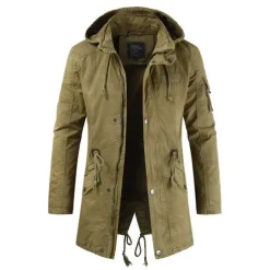 Men's Winter Coat Windbreaker Casual Jacket Trench Coat Business Casual Winter Thermal Warm Windbreaker Outerwear Clothing Apparel Classic