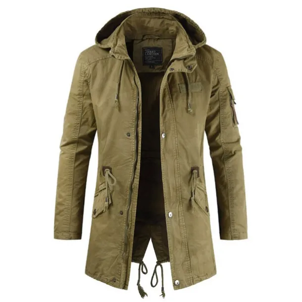 Men's Winter Coat Windbreaker Casual Jacket Trench Coat Business Casual Winter Thermal Warm Windbreaker Outerwear Clothing Apparel Classic