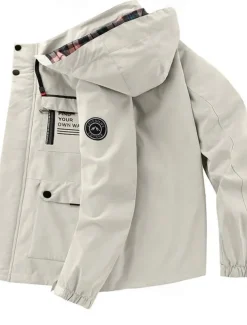 Men's Winter Coat Winter Jacket Sport Coat Raincoat Outdoor Camping & Hiking Waterproof Windbreaker Zipper Pocket Fall Winter Solid Color Fashion Streetwear Hooded Regular Wine Black White Army Green