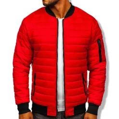 Men's Winter Coat Winter Jacket Puffer Jacket Quilted Jacket Casual Warm Winter Solid Color Classic & Timeless Navy Wine Red ArmyGreen Black Red Jacket