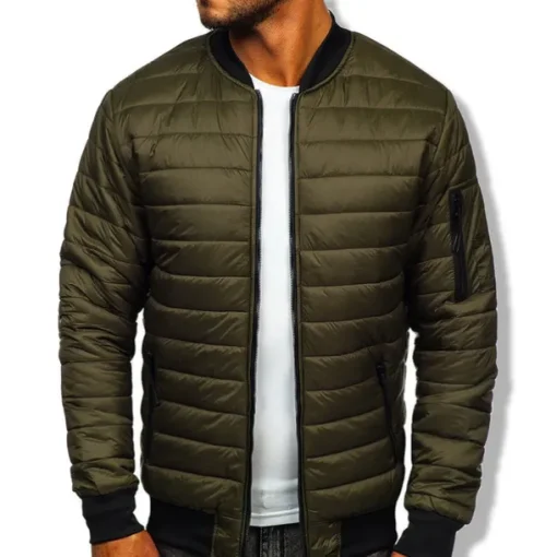 Men's Winter Coat Winter Jacket Puffer Jacket Quilted Jacket Casual Warm Winter Solid Color Classic & Timeless Navy Wine Red ArmyGreen Black Red Jacket